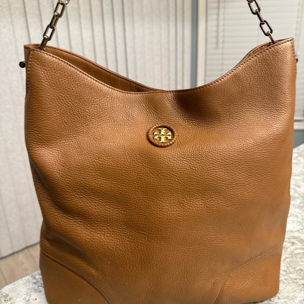 Tory Burch Brown Leather Hobo Bag
